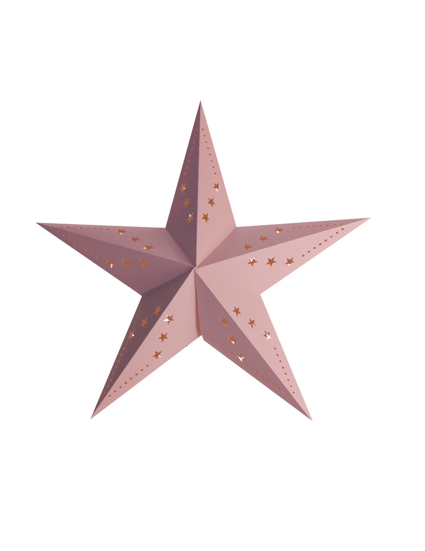 Světle růžová hvězdná lucerna 30 cm v kartonu