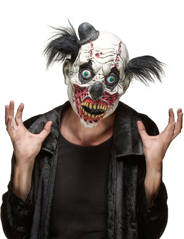 Halloweenská latexová maska pro dospělé s krvavým klaunem