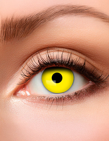 Lentilles fantaisie œil jaune pour adulte jaune vif