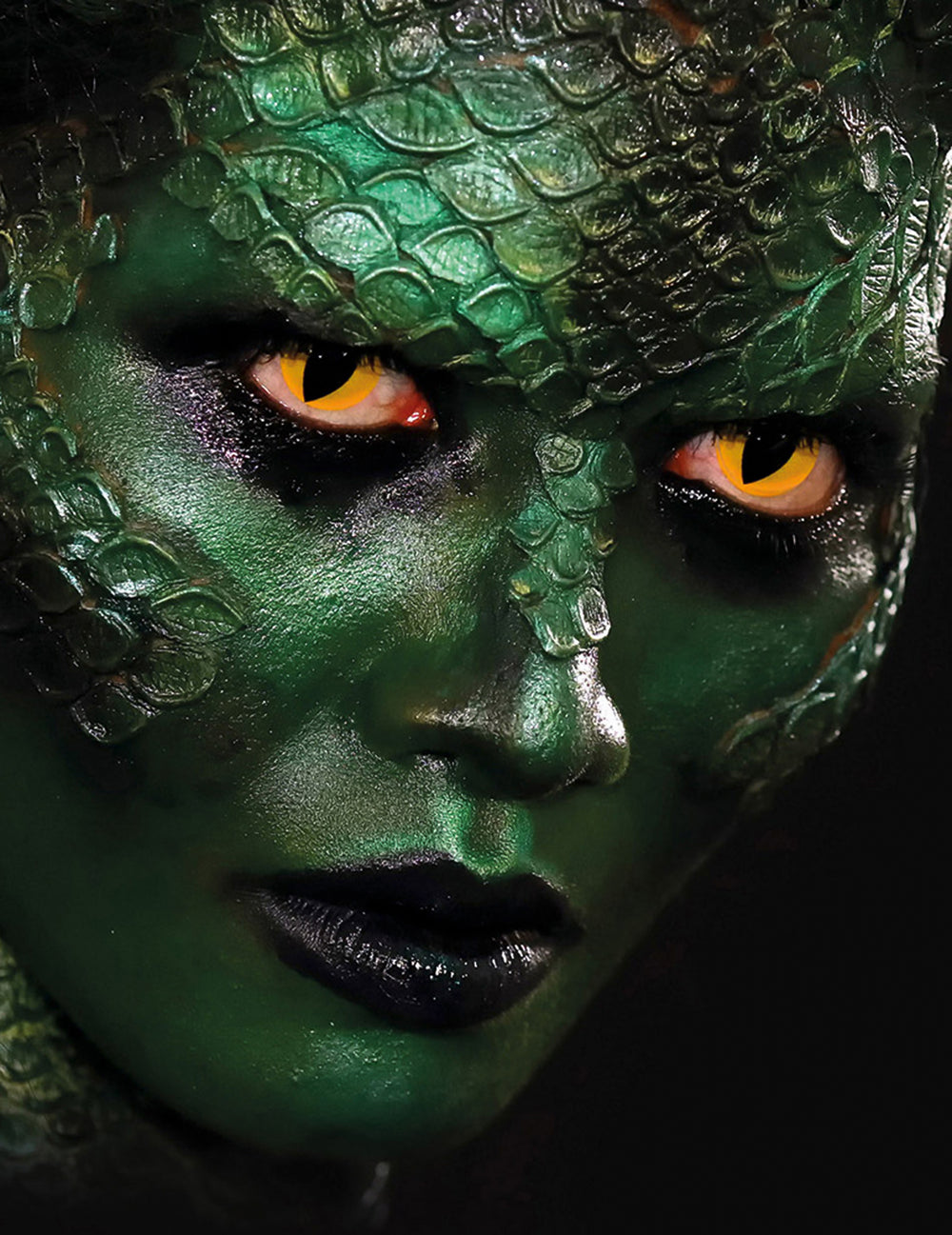Lentilles fantaisie oeil reptile pour adulte jaune
