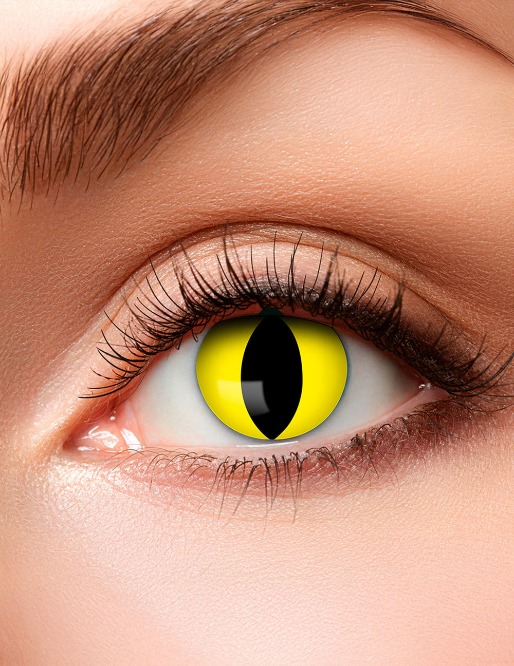 Lentilles fantaisie oeil reptile pour adulte jaune