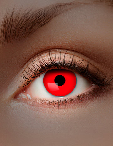 Lentilles fantaisie UV pour adulte rouge vif
