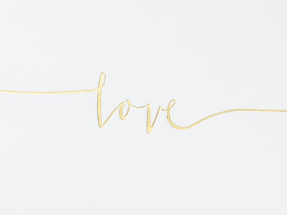 Bílá svatební kniha hostů love 24 x 18 cm se zlatými písmeny 