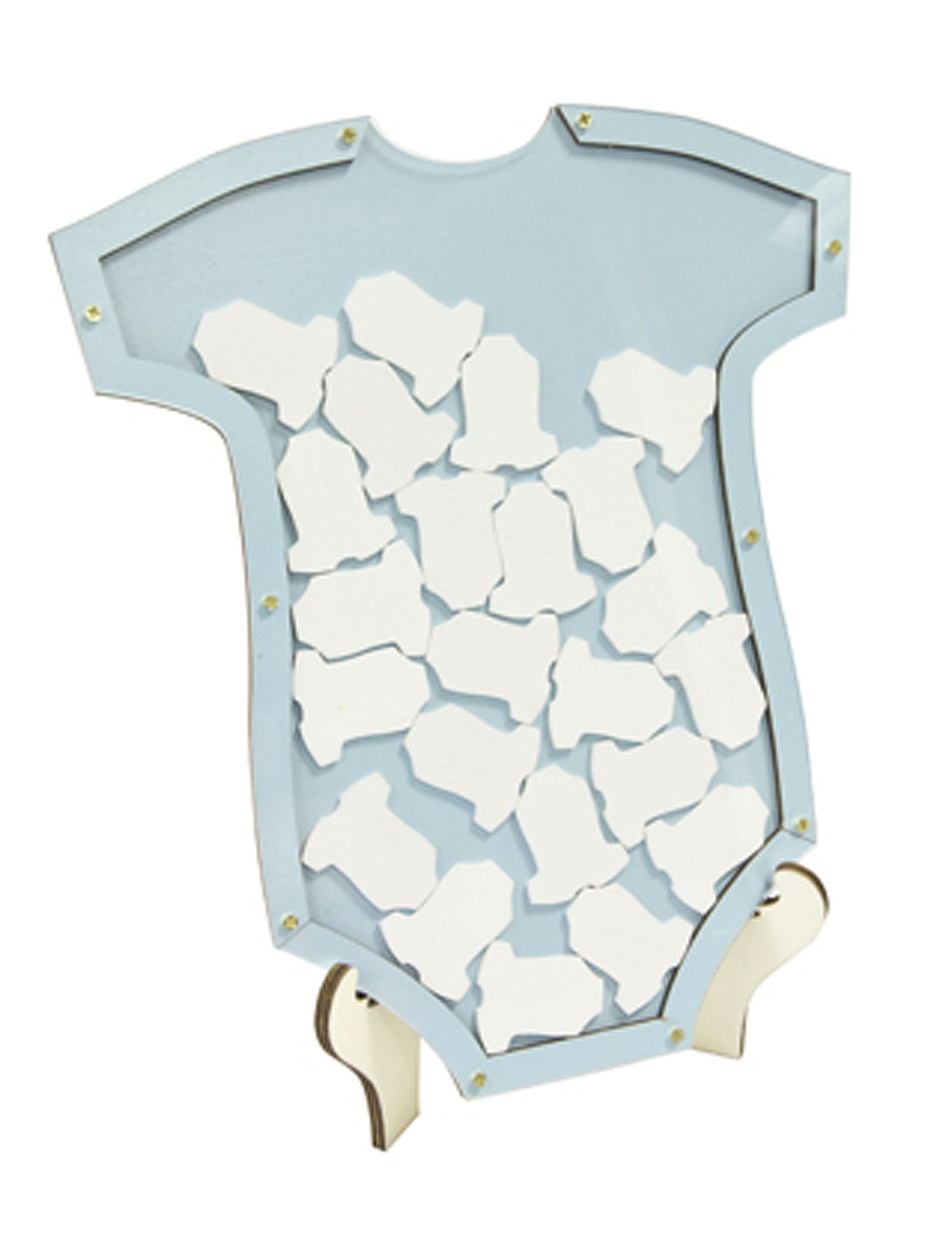 Kniha návštěv modrý rám těla 24 dřevěných dílků