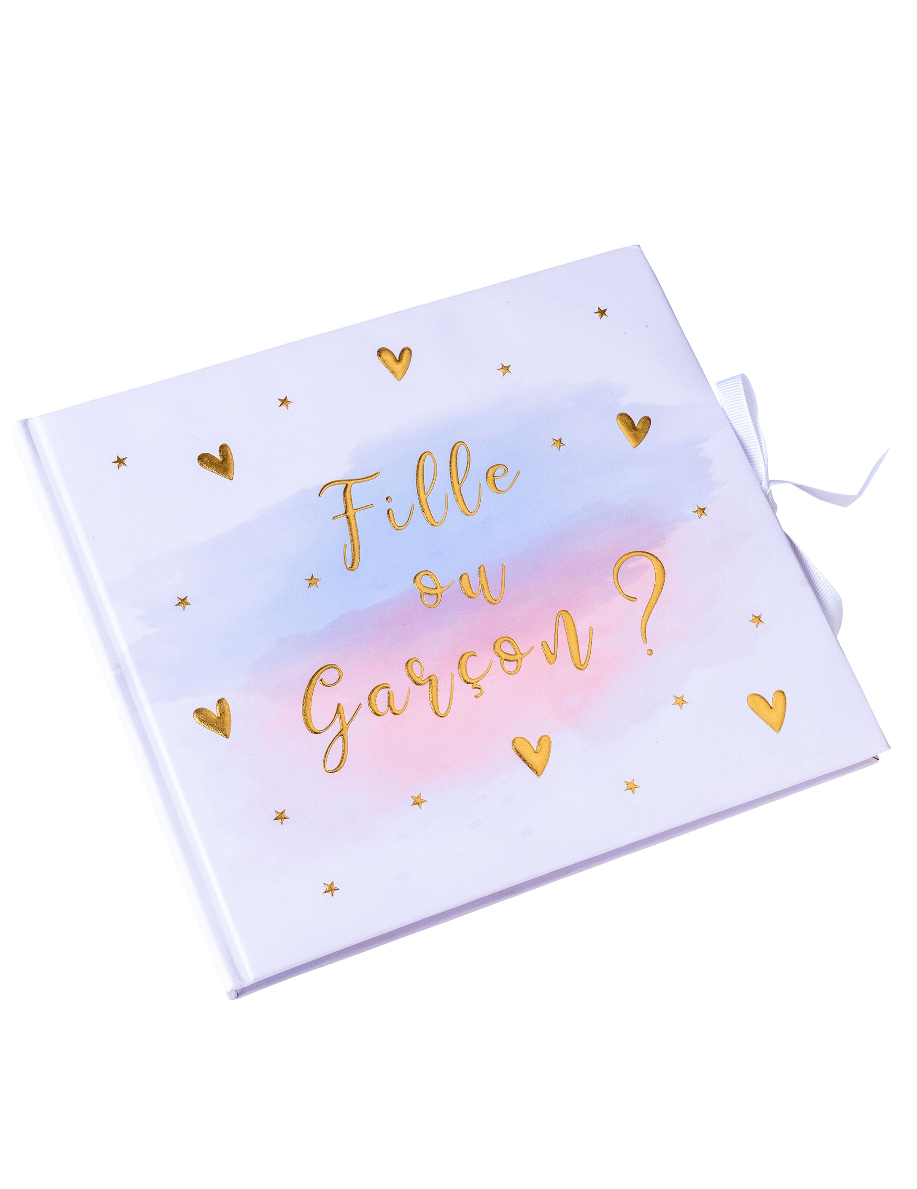 Livre d'or Fille ou garçon pour baby shower rose bleu et or