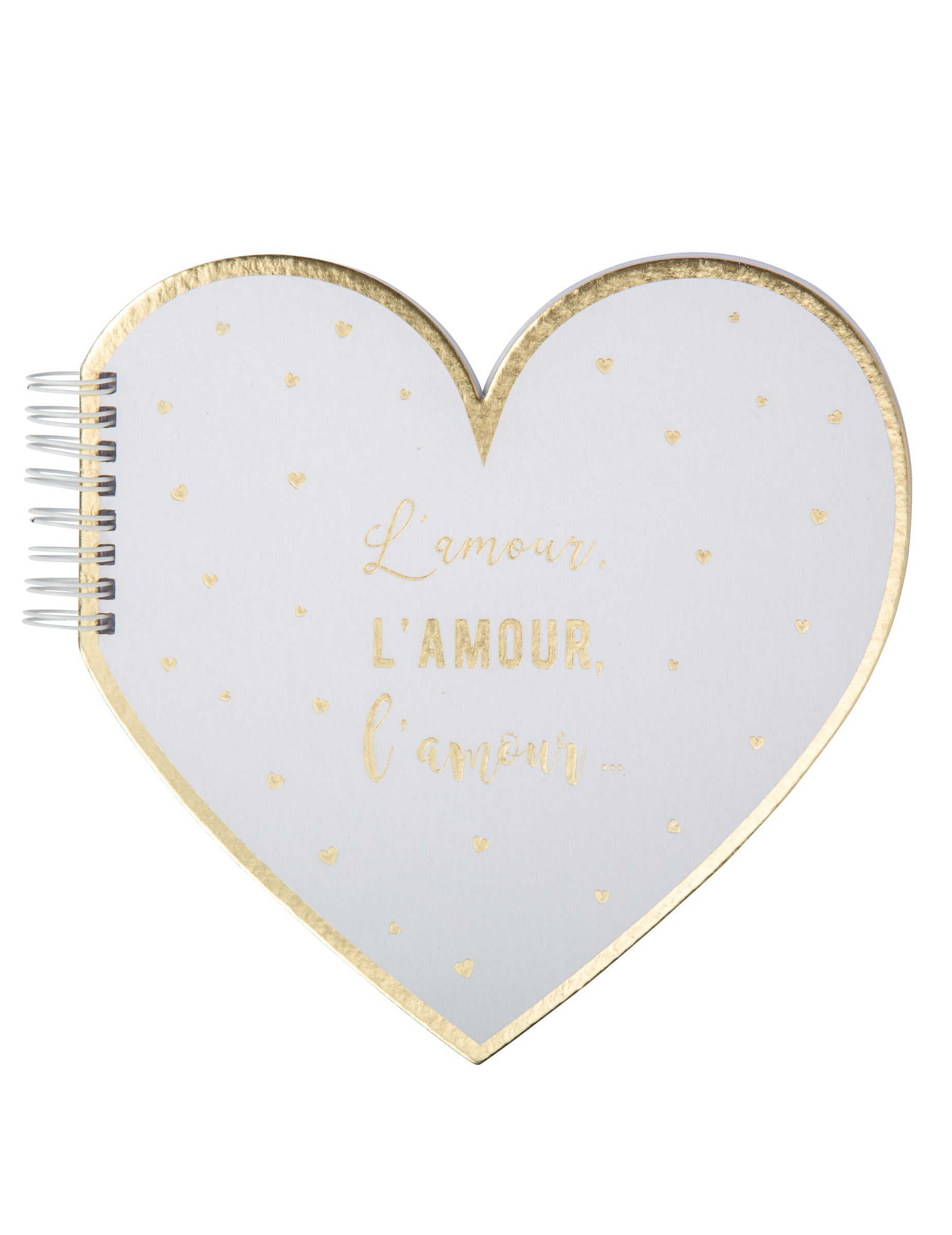 Livre d'or forme cœur l'amour pour mariage blanc et doré