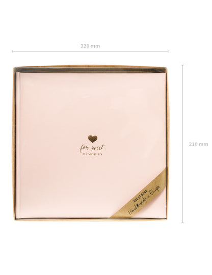 Pudrově růžová a zlatá kniha hostů 20,5 x 20,5 cm 22 stran romantické svatby