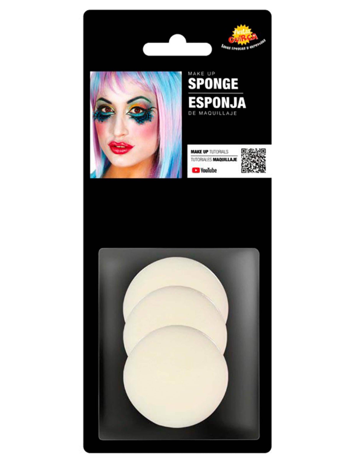 Sada 3 bílých kulatých líčidel na make-up pro dospělého i dítě