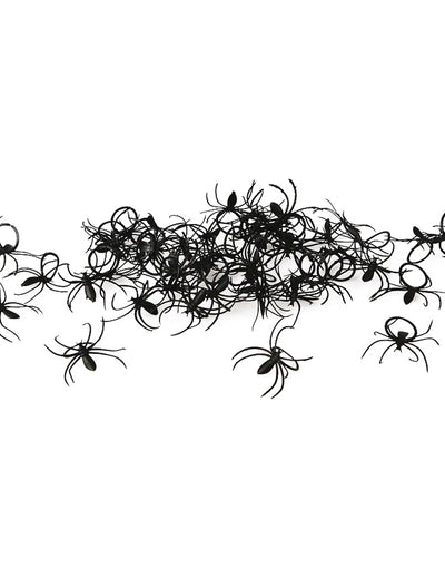 Lot de 50 bagues araignées Halloween pour adulte et enfant noires