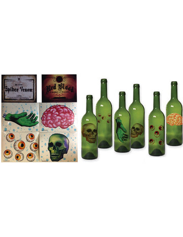 Sada 6 halloweenských dekorací na lahve