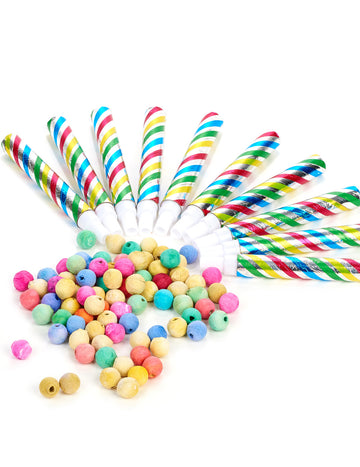 Lot de 10 sarbacanes et 200 boules de fête pour enfant et adulte multicolores