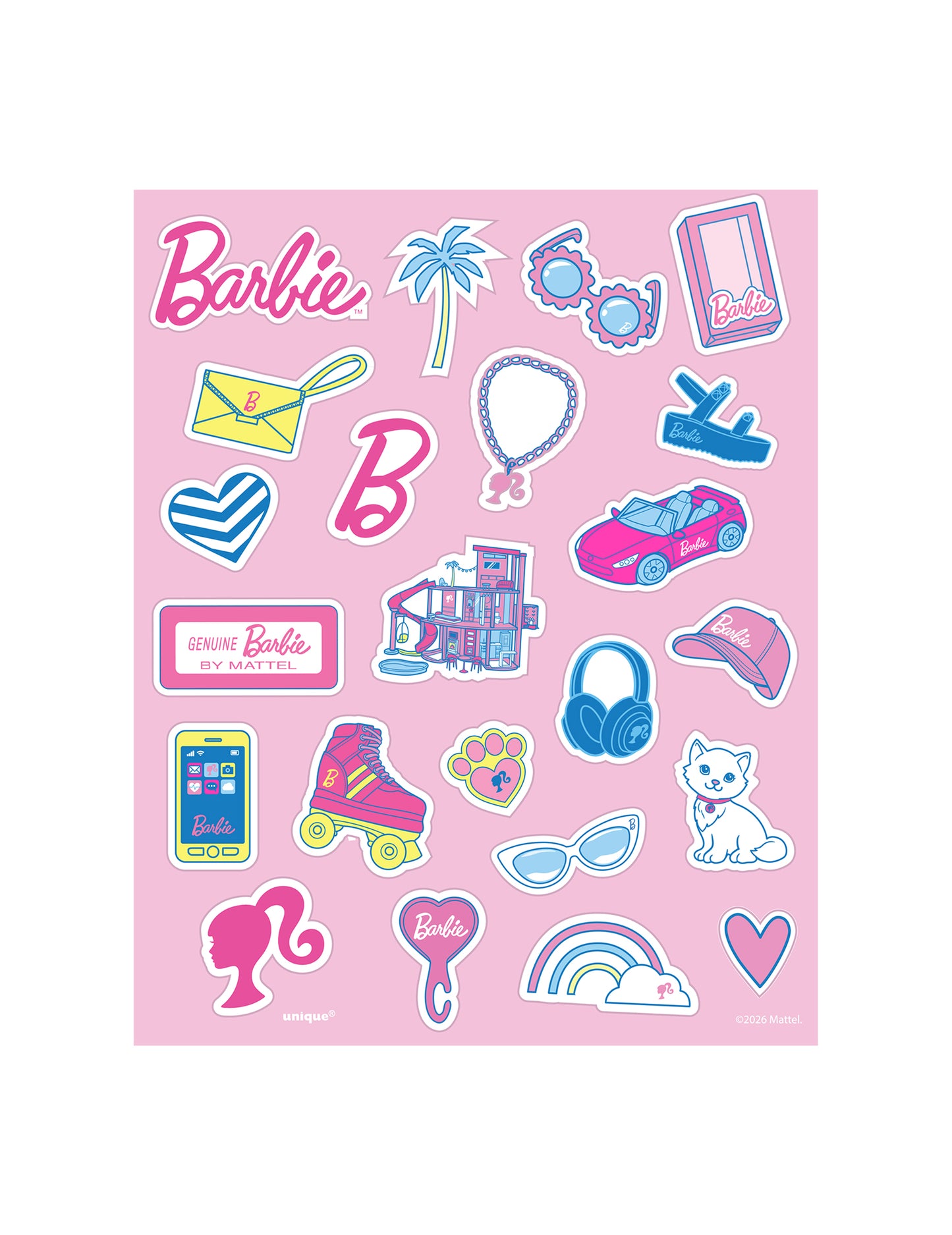 Sada 4 archů samolepek Barbie™
