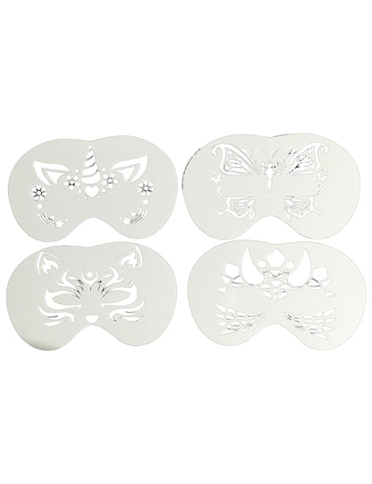 Sada 4 šablon na malování na obličej se zvířaty pro děti