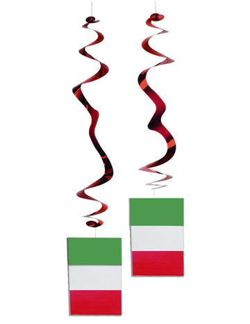 Sada 6 kovových přívěsků s italskou vlajkou