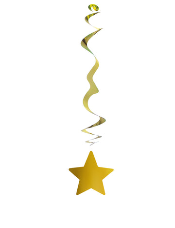 6 ohnivzdorných kovových závěsných svítidel se zlatou hvězdou 80 cm