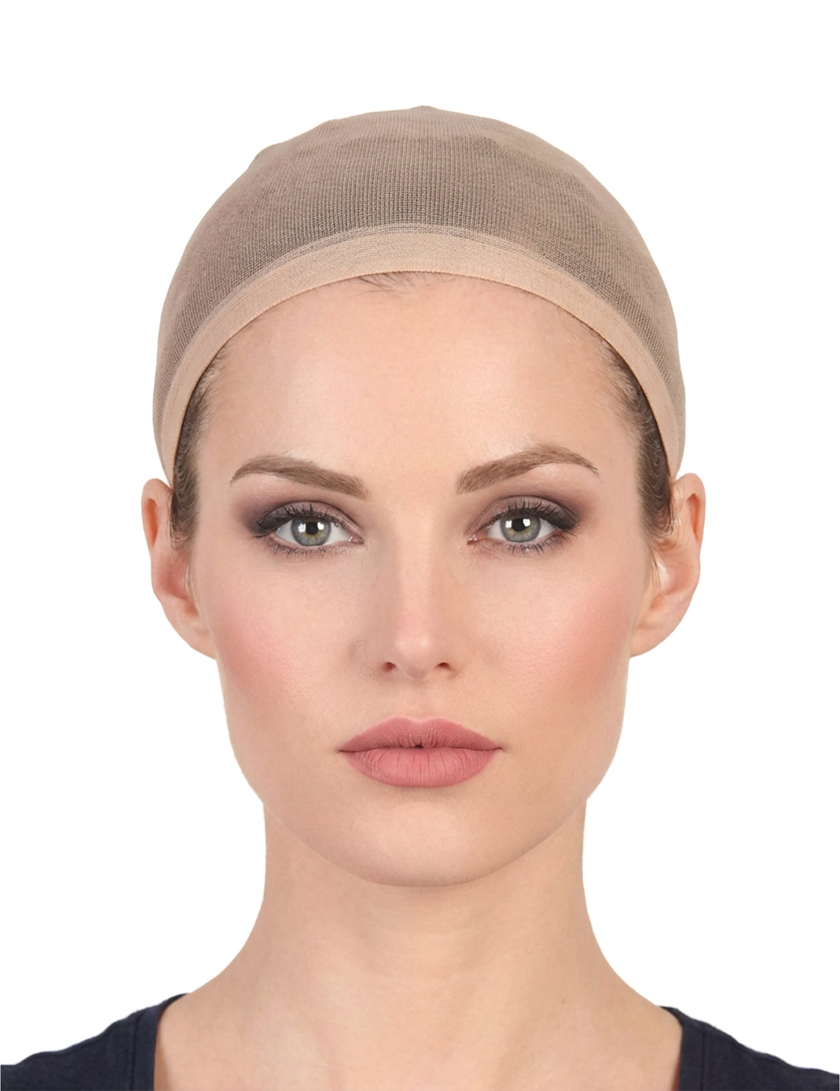 Vue de face de la variante beige du filet pour cheveux pour femme