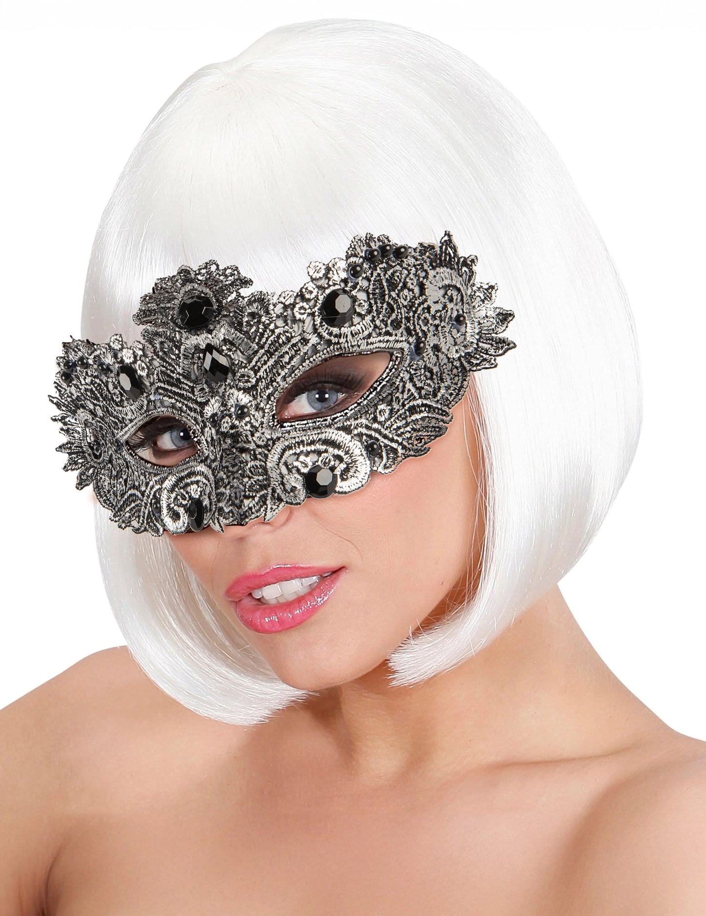 Starožitný stříbrný vlk s kameny pro dospělé