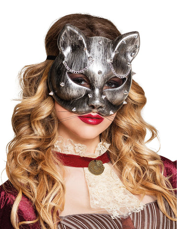 Dospělý steampunk stříbrná kočka vlk