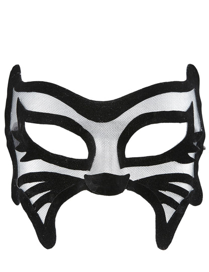 Détail de la résille du loup chat pour femme noir sexy
