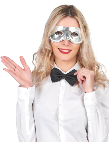 Loup métallisé pour adulte argent