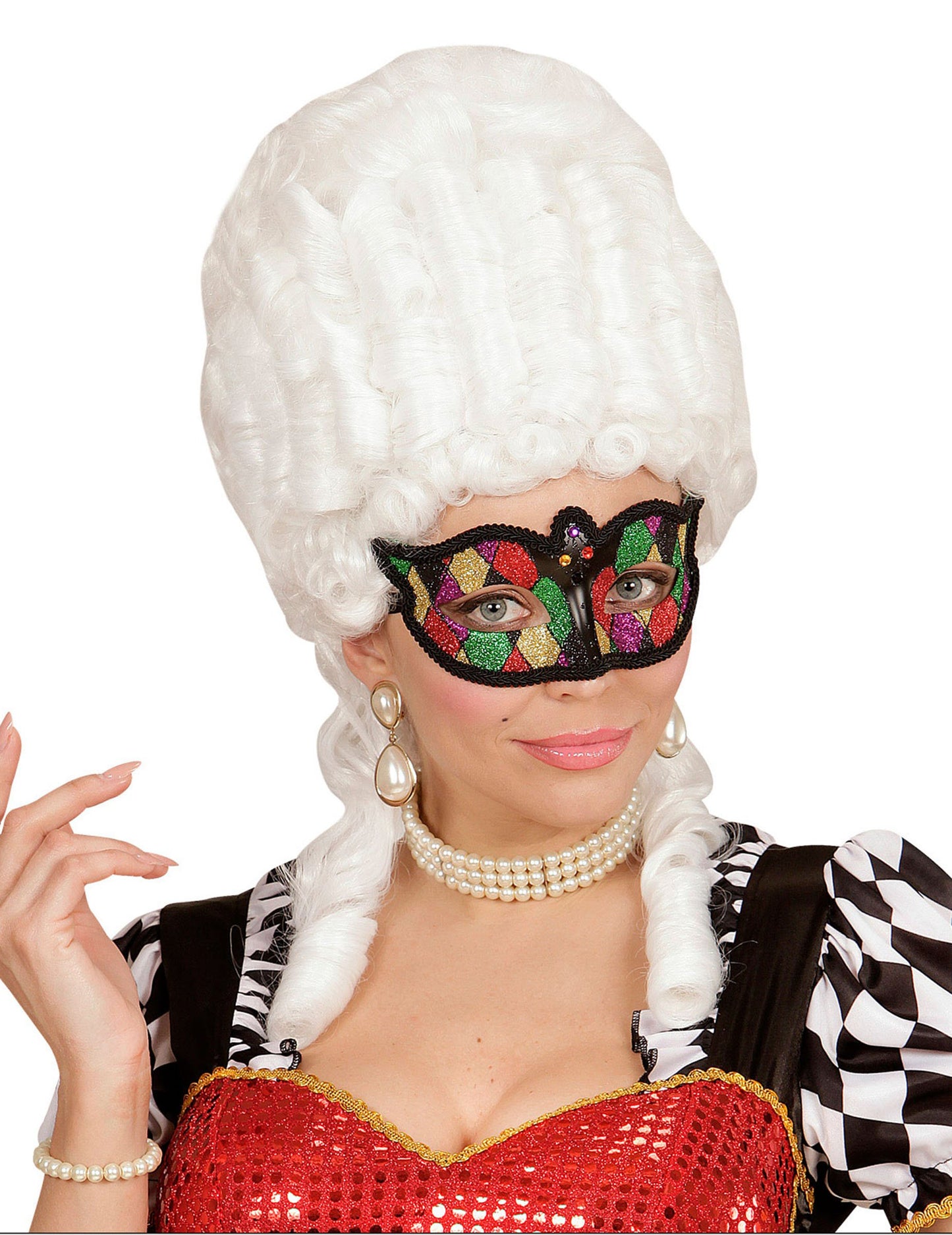 Třpytivá harlekýnská maska pro ženy 