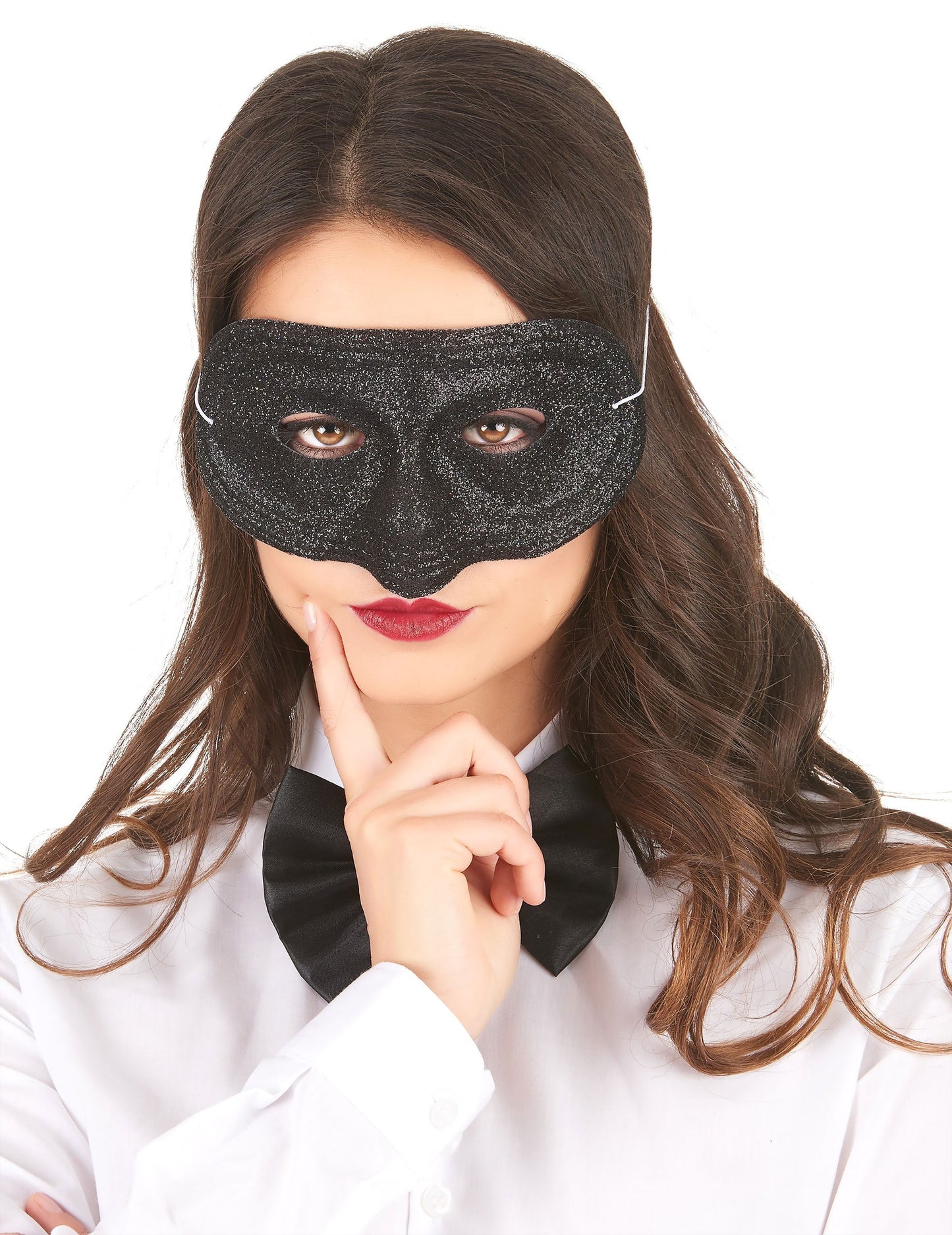 Dospělý černý třpytivý plastový vlk