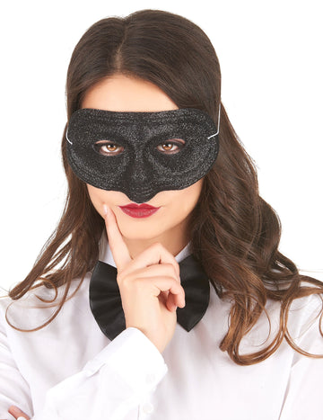 Dospělý černý třpytivý plastový vlk