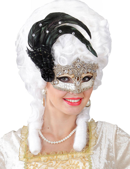 Benátský vlk krajky a peří dospělých