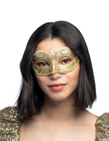 Dámský zlatý flitrovaný benátský vlk