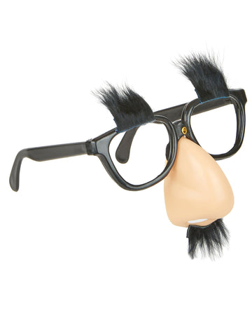 Lunette nez et moustache pour adulte noir et beige