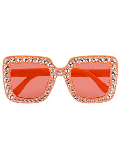 Oranžové brýle s kamínky pro dospělé