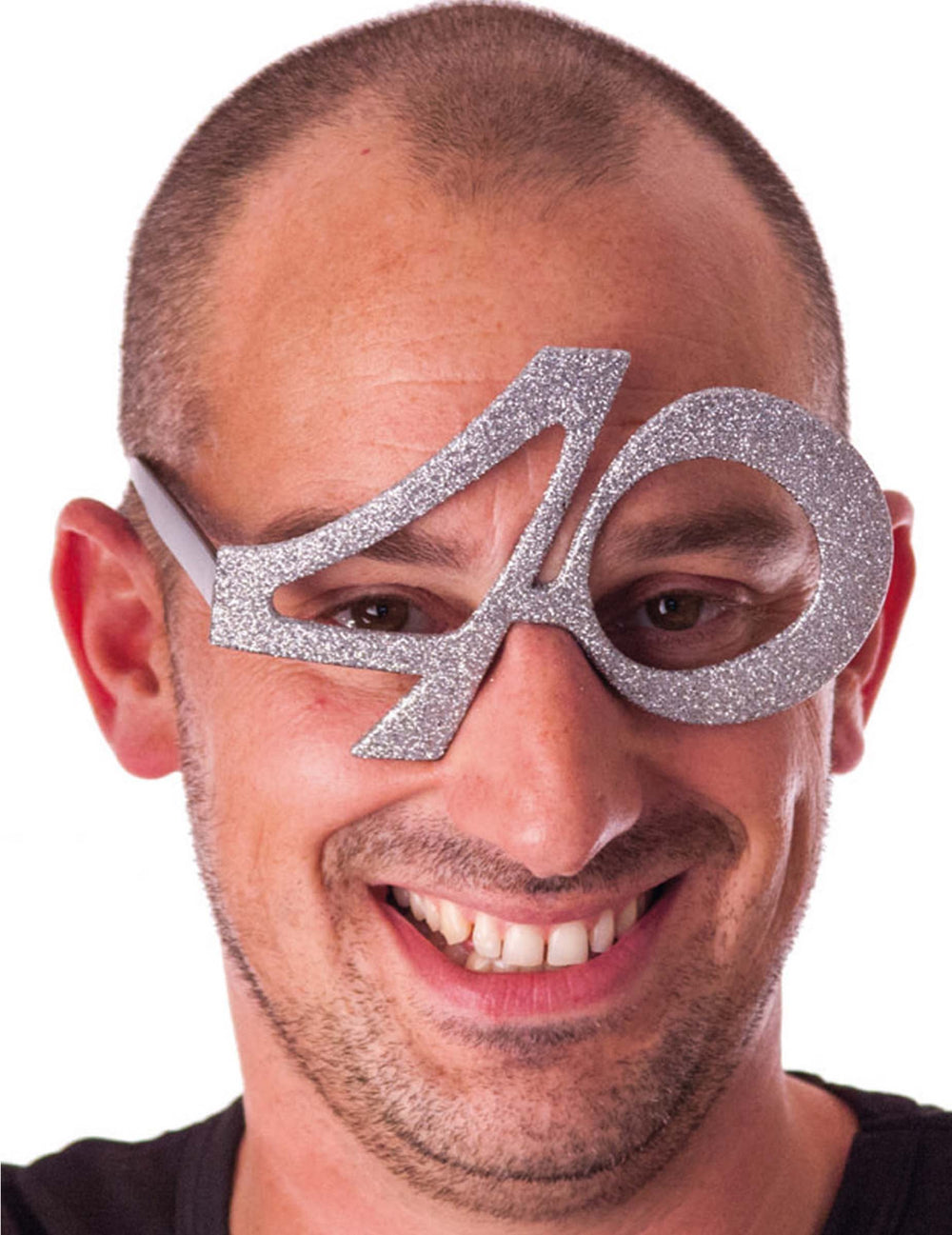 Lunettes 40 ans pour adulte argentées à paillettes