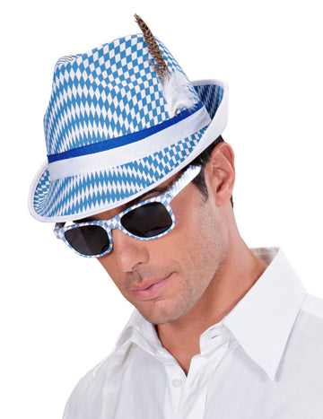 Bayrische-Brille für Erwachsene blau-weiss