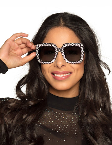 Černé třpytivé brýle pro dospělé