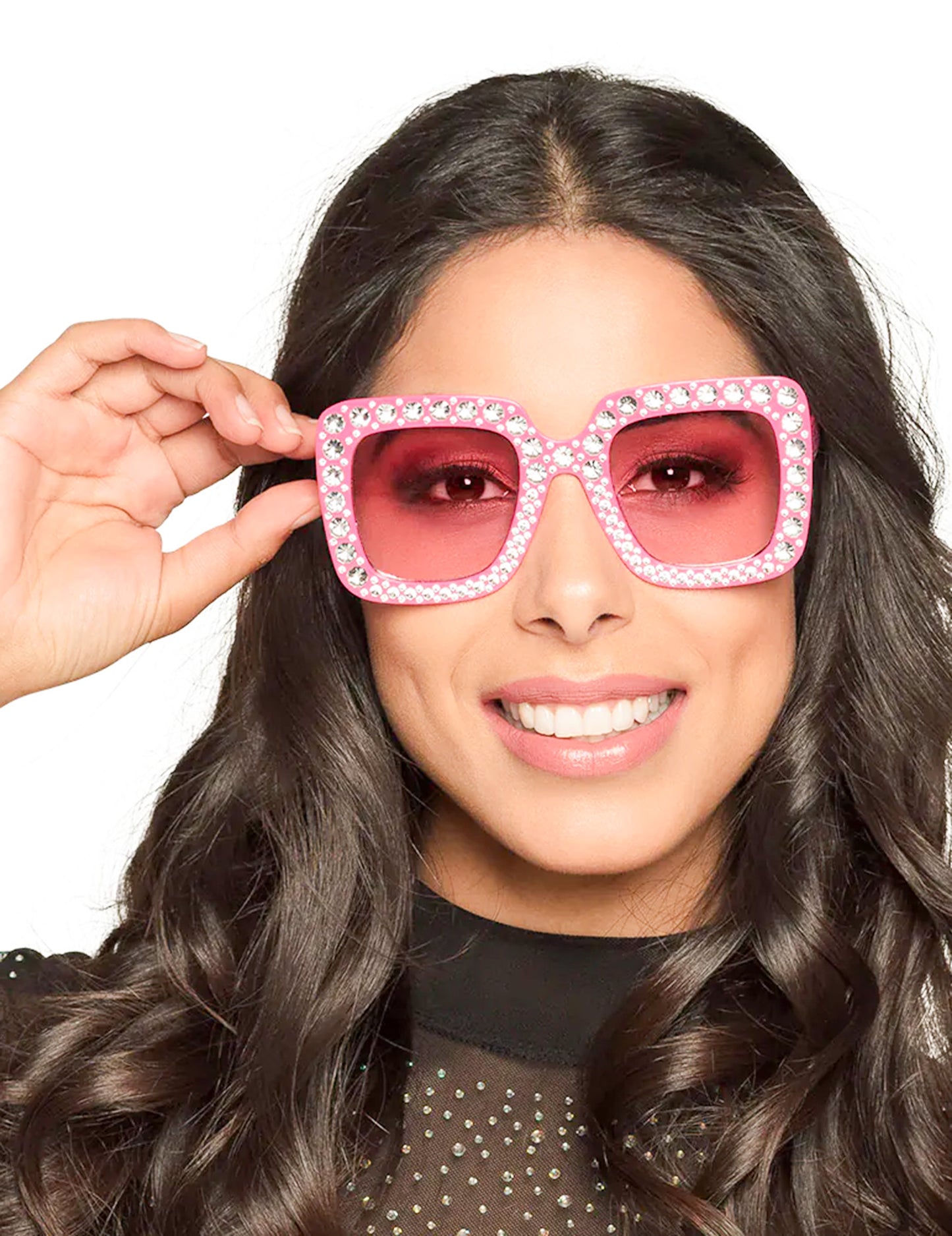 Růžové třpytivé brýle