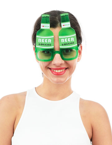 Grüne Bierflaschen-Brille für Erwachsene