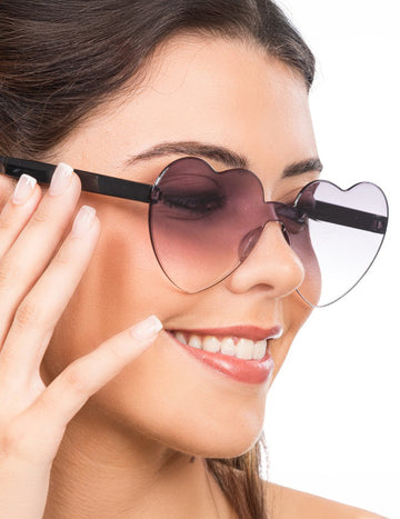 Brýle pro dospělé s černým kouřovým vzorem ve tvaru srdce