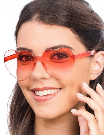 Brýle pro dospělé s červeným kouřovým srdcem