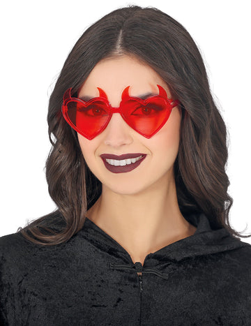 Brýle pro dospělé s ďábelským červeným srdcem