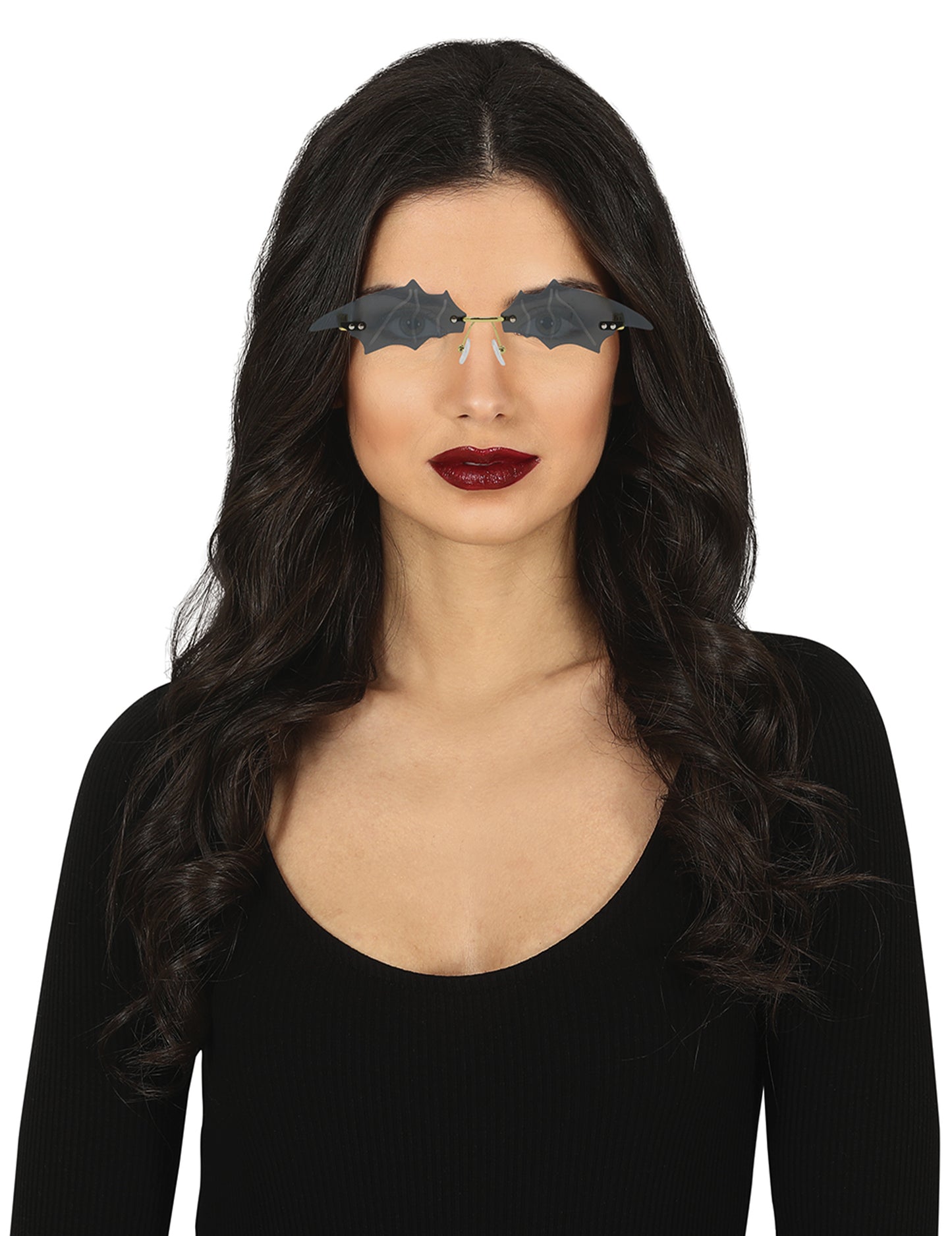 Lunettes chauve-souris pour adulte noires en forme d'ailes