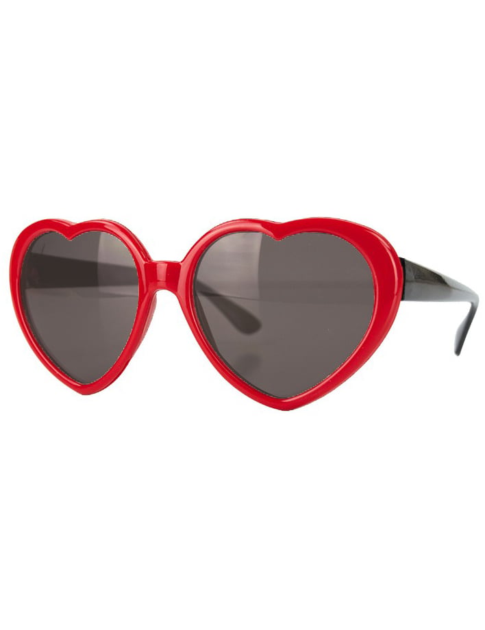 Lunettes coeur lolita pour femme rouge