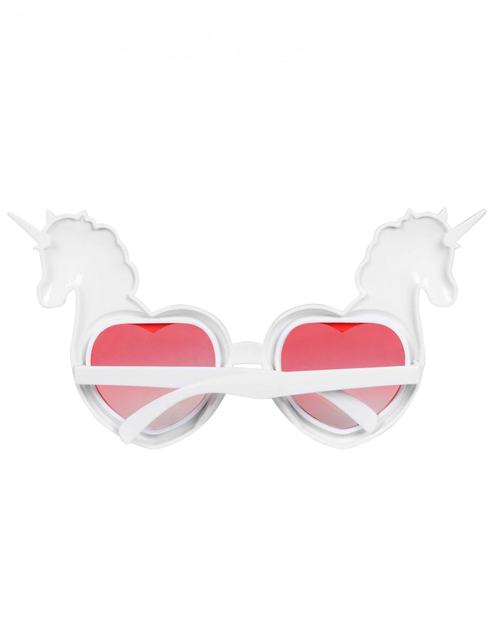 Vue de dos des lunettes coeurs avec licornes
