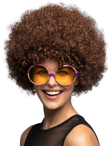 Hippie brýle pro dospělé v mnoha barvách s kulatými žlutými skly