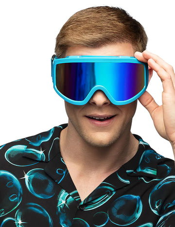 Lyžařské brýle pro dospělé s fluorescenčním modrým povrchem