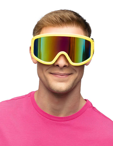 Lyžařské brýle pro dospělé s fluorescenční žlutou barvou