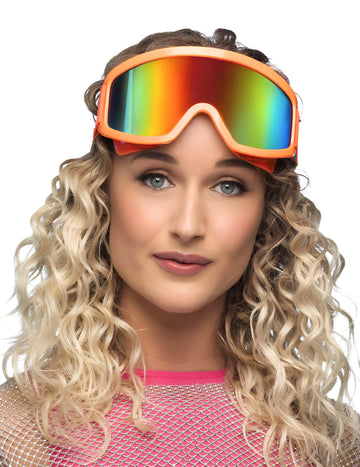 Lyžařské brýle pro dospělé s fluorescenční oranžovou barvou