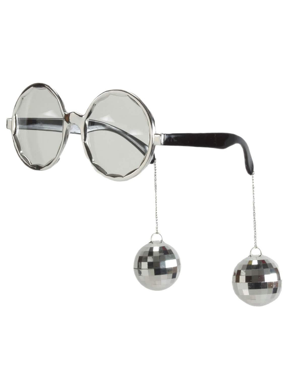 brýle disco pro dospělý stříbrná s koulemi s facety
