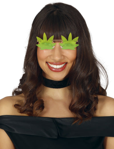 Lunettes feuilles pour adulte vertes