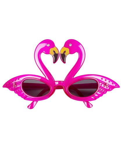 Vue de face des lunettes flamant rose pour adulte