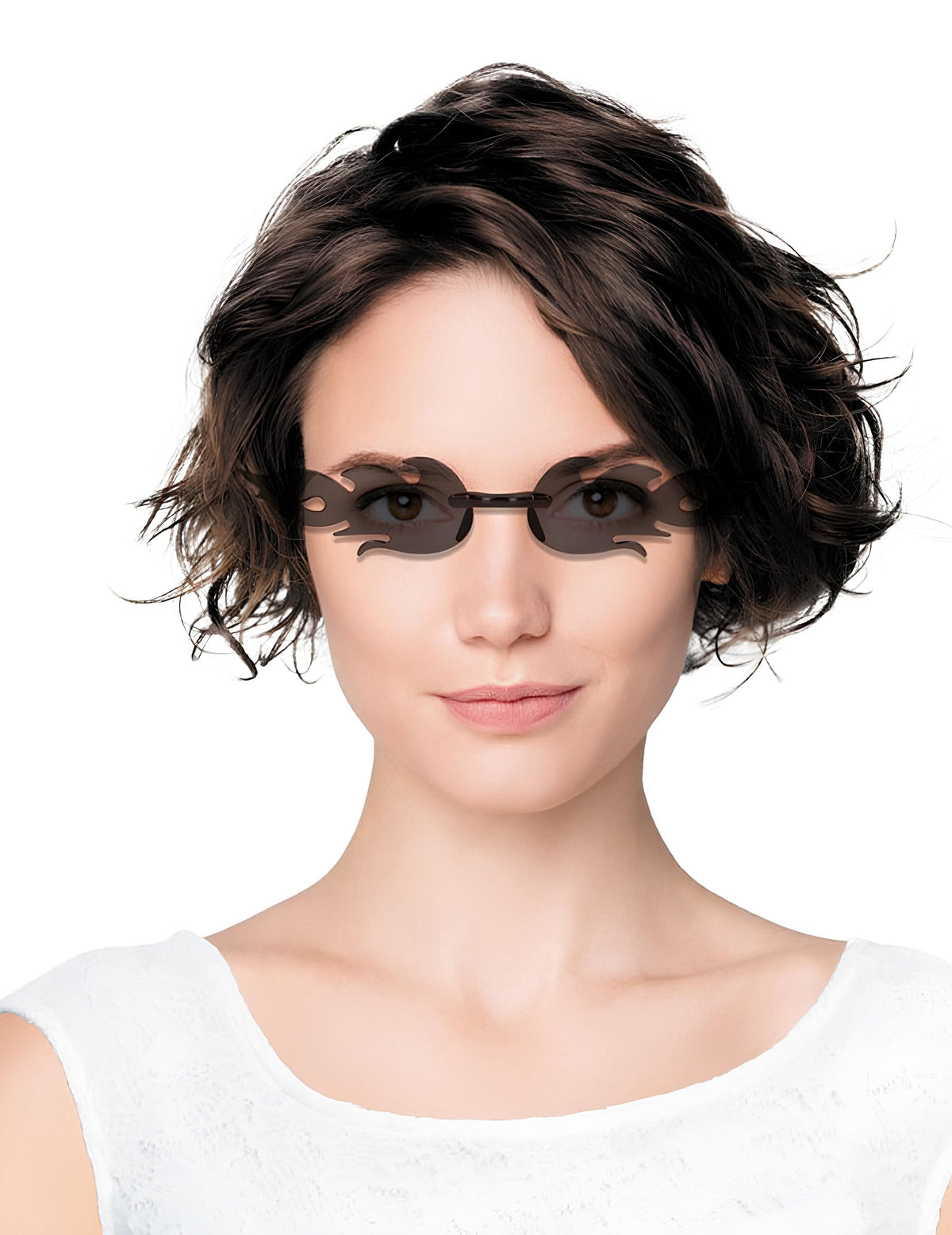 Vue portée des lunettes flammes pour adulte